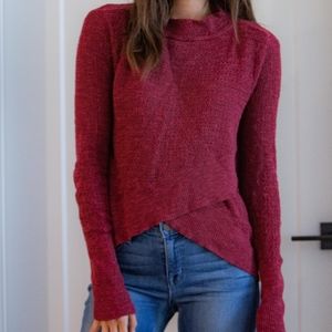 Free People Red Knit Top
